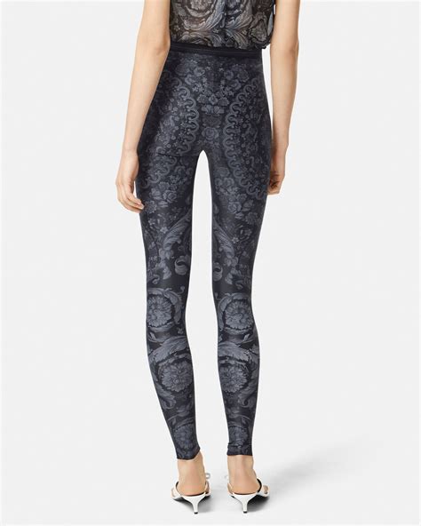 versace shiny leggings|versace barocco leggings.